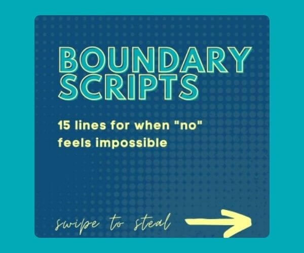 A square graphic has a teal background with a dark blue rounded rectangle filled with a dotted pattern. Large outlined text reads “BOUNDARY SCRIPTS,” with smaller text underneath and a yellow arrow along the bottom.