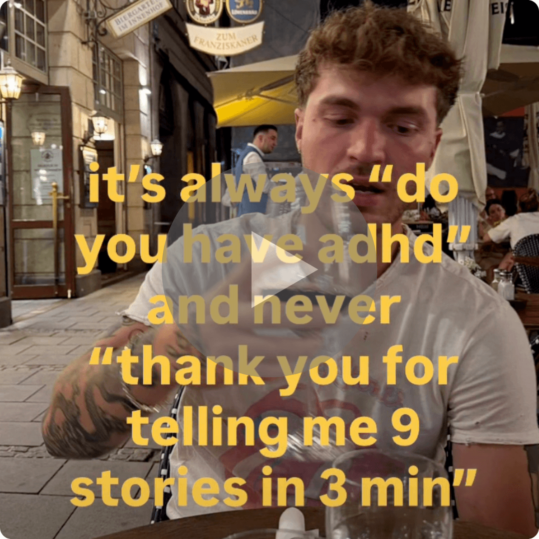 A video-style post showing a man sitting at a restaurant with large yellow text over the image. The text jokes about millennials adding “lol” or “haha” to their messages, followed by a community note saying, “Yes we do lol.”
